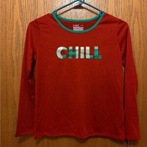 Cat & Jack Red Long Sleeve 'Chill' Tee